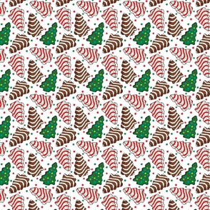 Assorted Christmas Tree Cakes White Background - XS Scale