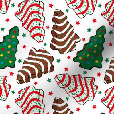 Assorted Christmas Tree Cakes White Background - Small Scale