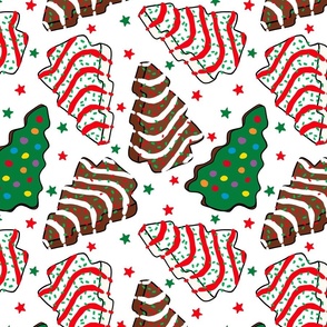 Assorted Christmas Tree Cakes White Background - Large Scale