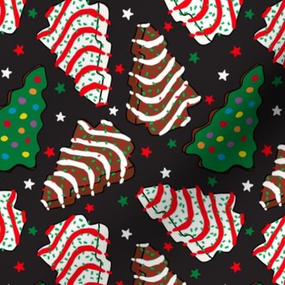 Assorted Christmas Tree Cakes Dark Grey Background - Small Scale