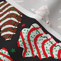 Assorted Christmas Tree Cakes Dark Grey Background - Small Scale