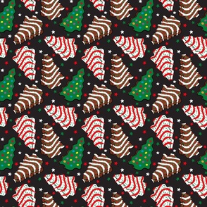 Assorted Christmas Tree Cakes Dark Grey Background - Small Scale