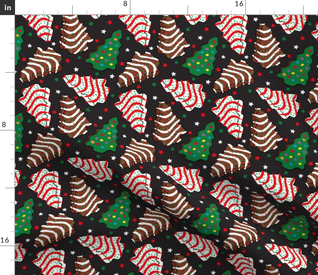 Assorted Christmas Tree Cakes Dark Grey Background - Small Scale