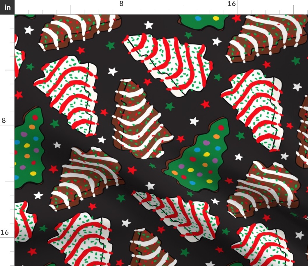 Assorted Christmas Tree Cakes Dark Grey Background - Large Scale