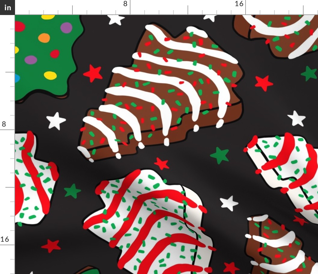 Assorted Christmas Tree Cakes Dark Grey Background - XL Scale