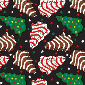 Assorted Christmas Tree Cakes Dark Grey Background Rotated - Large Scale