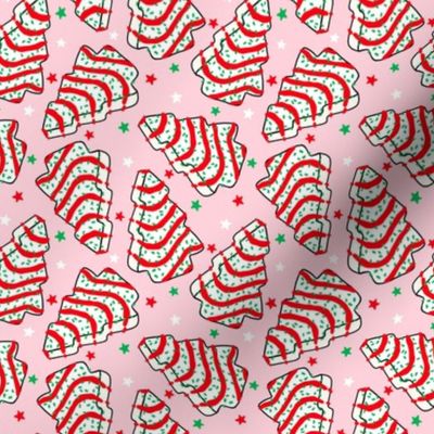 White Christmas Cakes Pink Background - XS Scale