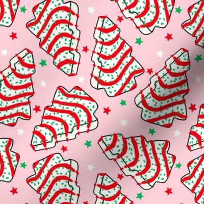 White Christmas Cakes Pink Background - Small Scale