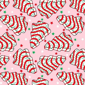 White Christmas Cakes Pink Background Rotated - Large Scale