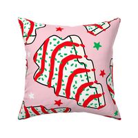 White Christmas Cakes Pink Background Rotated - XL Scale