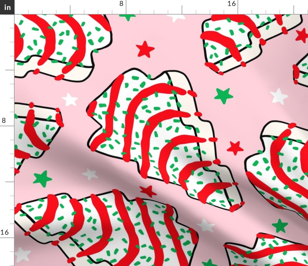 White Christmas Cakes Pink Background Rotated - XL Scale