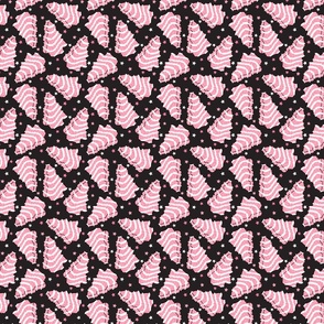 Pink Christmas Tree Cakes Dark Grey Background - XS Scale