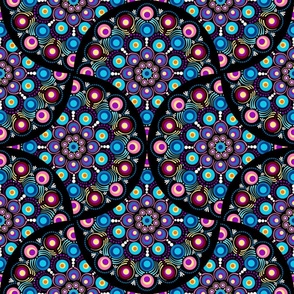 24” Starry Night Dot Mandala Mirrored Scale Pattern - Large
