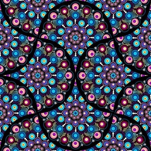12” Starry Night Dot Mandala Mirrored Scale Pattern - Medium