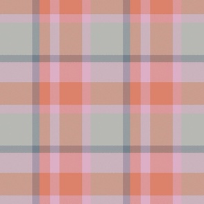 Intangible Plaid Tartan U, pale orchid steel blue coral peach