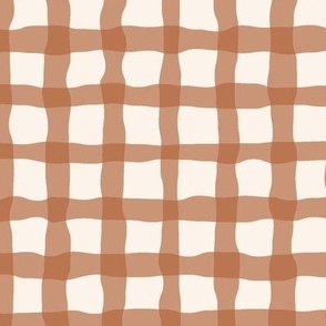 Ocre Squiggly Gingham// medium