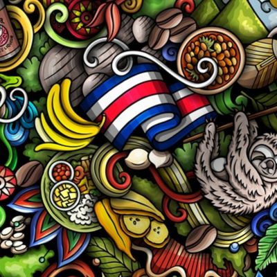 Costa Rica Doodle. "Around The World" Series