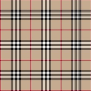 Vintage Tartan  -  Holiday Plaid  -  Beige, black, white, red