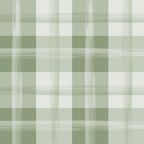 buffalo plaid with brush stroke texture lines green large scale coordinating collections