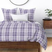 buffalo plaid with brush stroke texture lines purple large scale coordinating collections