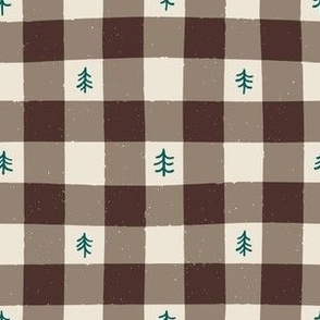 Woodland Gingham in Earth Tones and Teal