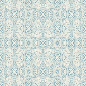 Lacey in Colonial Blue and Warm Cream - 6 inch repeat
