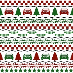 Large Scale 4x4 Adventures Fair Isle in Christmas Red and Green