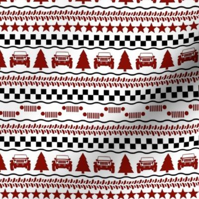 Small Scale 4x4 Adventures Fair Isle in Red Black and White