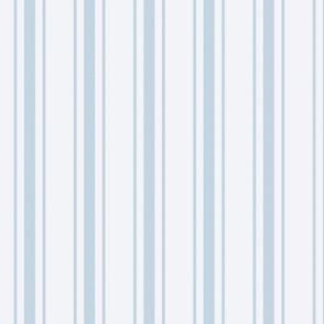 Sky Blue French Provincial Ticking Stripe on Off-White