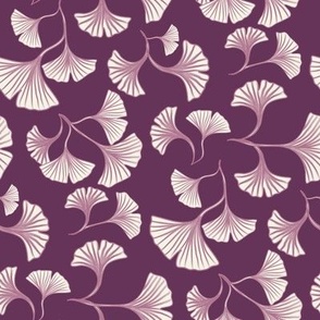  Gingko leaves Magenta and purple - Small scale