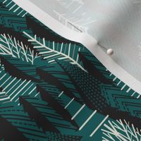 Tiny scale // Winter forest // night swim green panna cotta and morel beige cozy pine trees 