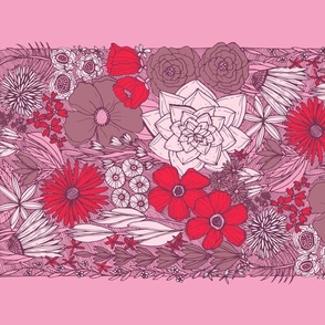 Intangible Floral Tea Towel (pink)