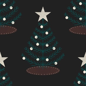 Folk winter tree with star