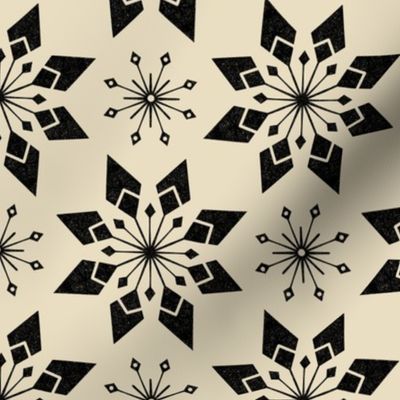 Snowflake checkerboard Almond Black