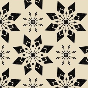 Snowflake checkerboard Almond Black