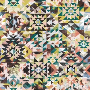 abstract aztec hand drawn checkerboard cheater quilt texture