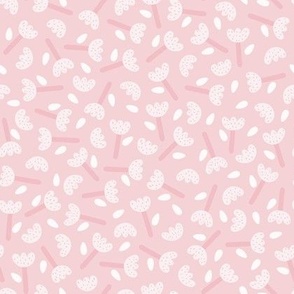  Sweet Little Flowers // small scale 0031 H // Children's Fabric Bold Aesthetic Modern Pattern cute buds white rose pink lightpink light-pink pinkpink pink-pink 