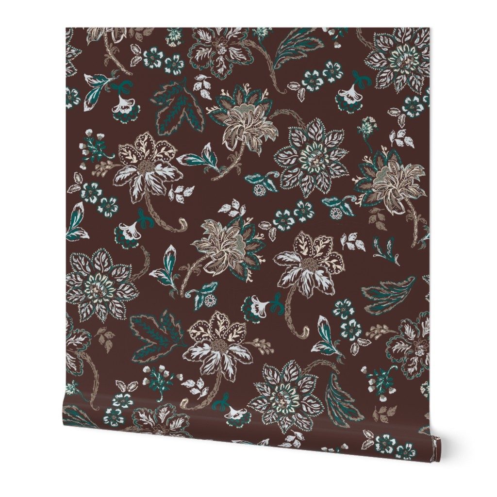  Western gothic Paisley flower shapes autumn floral