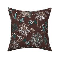  Western gothic Paisley flower shapes autumn floral