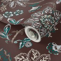  Western gothic Paisley flower shapes autumn floral