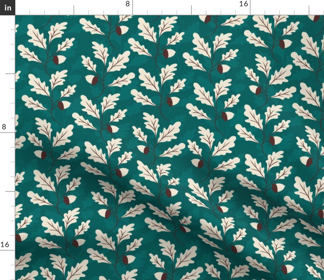 Dark green oak leaves pattern (small size version)
