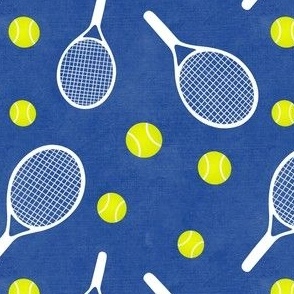 tennis racket and tennis balls - blue2