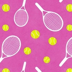 tennis racket and tennis balls - pink2