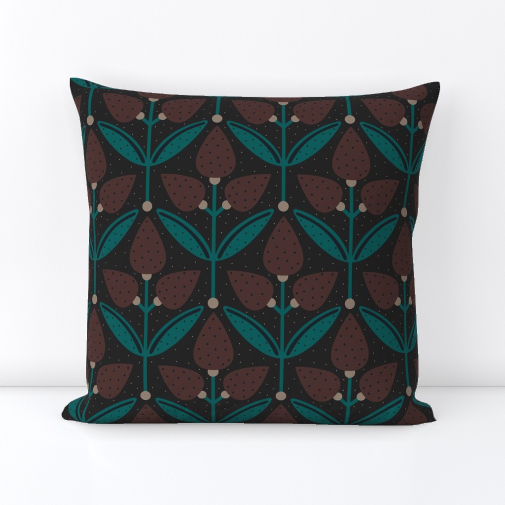 Retro Tulip Pattern with dots // normal scale 0048 A // 