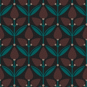 Retro Tulip Pattern with dots // normal scale 0048 A // 