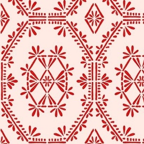 Sia Boho Tiles Holiday Ivory Red