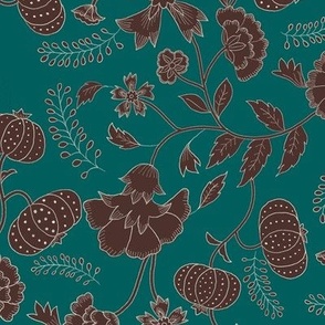 Earthy wilderness //floral block print//medium scale//fabric//home decor