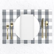 Grey Blue and White French Provincial Winter Gingham Check