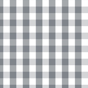 Grey Blue and White French Provincial Winter Gingham Check