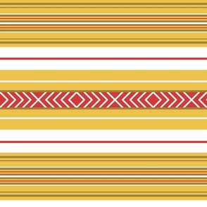 Mexican blanket - yellow with red